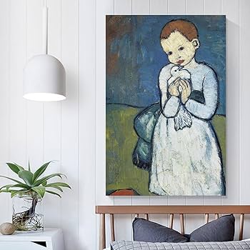 Amazon.co.jp: パブロ・ピカソ鳩を持つ子供絵画 インテリア アート Amazon.co.jp: パブロ・ピカソ鳩を持つ子供絵画 インテリア アート